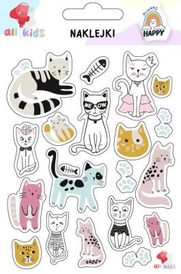 Naklejki dla dzieci Kotki. Wydawca: All4Kids. SmakLiter.pl Opakowanie Naklejki dla dzieci Kotki