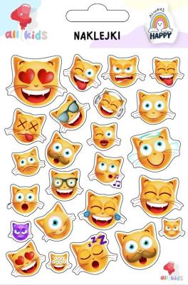 Naklejki dla dzieci Kotki emotki. Wydawca: All4Kids. SmakLiter.pl Opakowanie Naklejki dla dzieci Kotki emotki