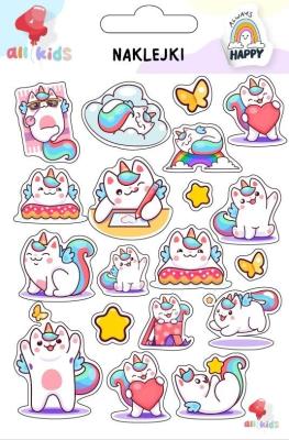 Naklejki dla dzieci Kotki jednorożce. Wydawca: All4Kids. SmakLiter.pl Opakowanie Naklejki dla dzieci Kotki jednorożce