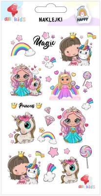 Opakowanie Naklejki dla dzieci Księżniczki jednorożce