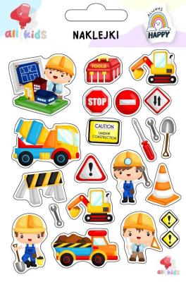 Naklejki dla dzieci Na budowie. Wydawca: All4Kids. SmakLiter.pl Opakowanie Naklejki dla dzieci Na budowie