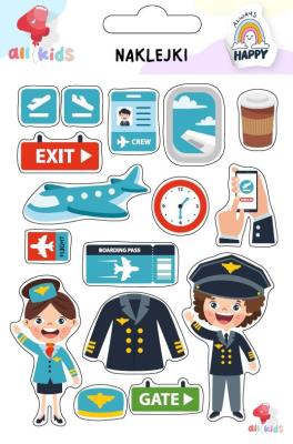 Naklejki dla dzieci Na lotnisku. Wydawca: All4Kids. SmakLiter.pl Opakowanie Naklejki dla dzieci Na lotnisku