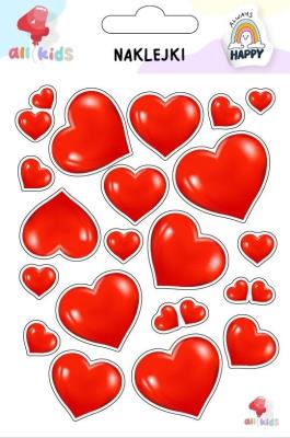 Naklejki dla dzieci Serca. Wydawca: All4Kids. SmakLiter.pl Opakowanie Naklejki dla dzieci Serca