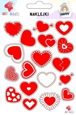 Naklejki dla dzieci Walentynki 4 Serca. Wydawca: All4Kids. SmakLiter.pl Opakowanie Naklejki dla dzieci Walentynki 4 Serca