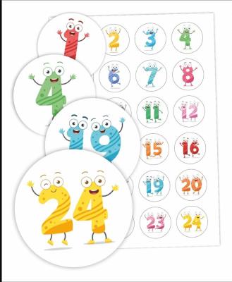 Opakowanie Naklejki do szafki - Cyfry 01 24 szt.