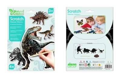 Naklejki do wydrapywania - Dinozaury. Wydawca: AVENIR. SmakLiter.pl Opakowanie Naklejki do wydrapywania - Dinozaury