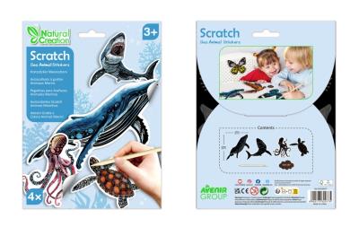 Naklejki do wydrapywania - Stworzenia morskie. Wydawca: AVENIR. SmakLiter.pl Opakowanie Naklejki do wydrapywania - Stworzenia morskie