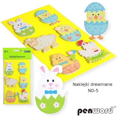 Opakowanie Naklejki drewniane na jajka 6szt