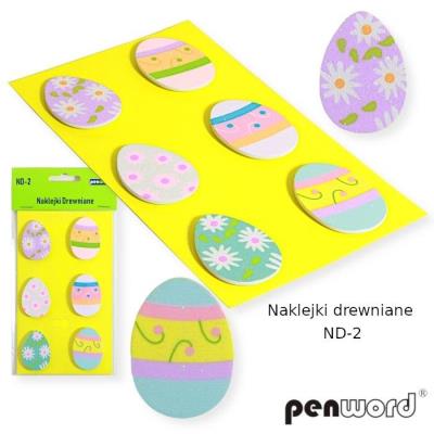 Opakowanie Naklejki drewniane na jajka 6szt