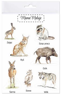Naklejki duże Zwierzęta leśne 2. Wydawca: Mama Maluje. SmakLiter.pl Opakowanie Naklejki duże Zwierzęta leśne 2