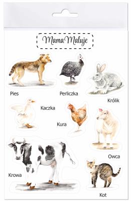 Naklejki duże Zwierzęta wiejskie 1. Wydawca: Mama Maluje. SmakLiter.pl Opakowanie Naklejki duże Zwierzęta wiejskie 1