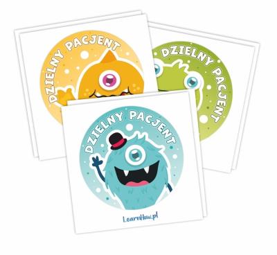 Opakowanie Naklejki Dzielny pacjent - Potworki 60mm 60szt