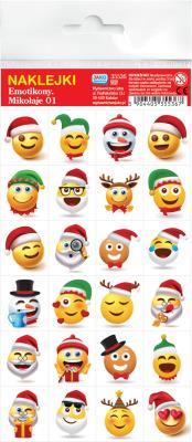 Opakowanie Naklejki. Emotikony. Mikołaje