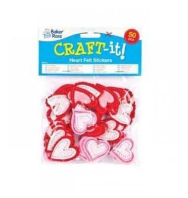 Opakowanie Naklejki filcowe serca 3D Baker Ross 50 szt.