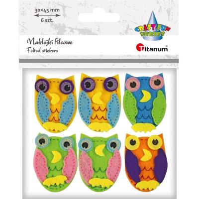 Opakowanie Naklejki filcowe sowy 30x45mm 6szt.