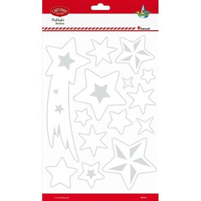 Opakowanie Naklejki fluorescencyjne gwiazdy białe 14szt