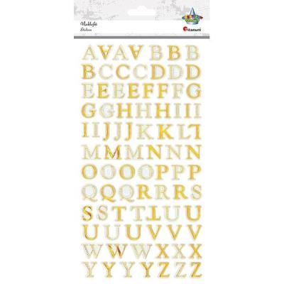 Opakowanie Naklejki foliowe alfabet złoty 85szt.