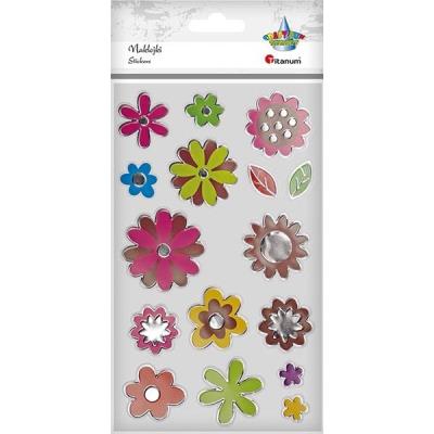 Opakowanie Naklejki foliowe kwiaty mix 16szt.