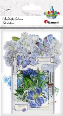 Opakowanie Naklejki foliowe Kwiaty niebieskie 30szt