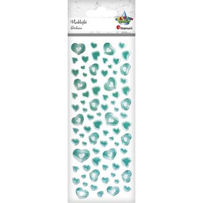 Opakowanie Naklejki foliowe serca miętowe mix 78szt.