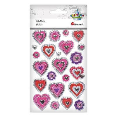 Opakowanie Naklejki foliowe serca mix 23szt