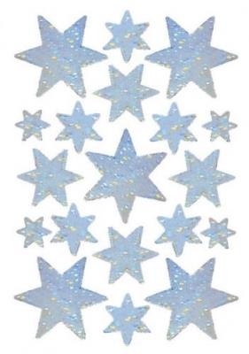 Opakowanie Naklejki Gwiazdki holograficzne srebne