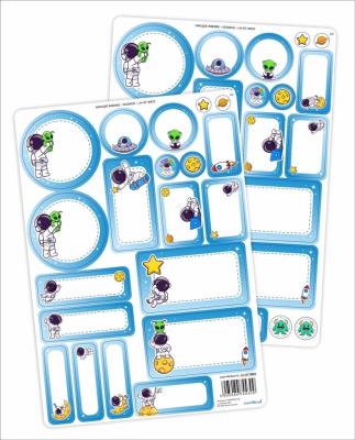 Opakowanie Naklejki imienne - Kosmos 44szt