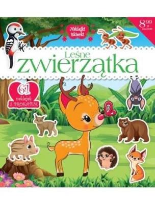 Naklejki IskierkiI brokatowe. Leśne zwierzątka. Autor:   Praca zbiorowa. SmakLiter.pl Okładka książki Naklejki IskierkiI brokatowe. Leśne zwierzątka