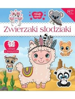 Naklejki IskierkiI brokatowe. Zwierzaki słodziaki. Autor:   Praca zbiorowa. SmakLiter.pl Okładka książki Naklejki IskierkiI brokatowe. Zwierzaki słodziaki