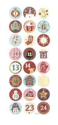 Naklejki kalendarz adwentowy 24szt. Wydawca: Dalprint. SmakLiter.pl Opakowanie Naklejki kalendarz adwentowy 24szt