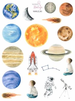 Naklejki Kosmos. Wydawca: Mama Maluje. SmakLiter.pl Opakowanie Naklejki Kosmos