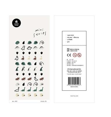 Naklejki Mini Dinozaury. Wydawca: Suatelier. SmakLiter.pl Opakowanie Naklejki Mini Dinozaury