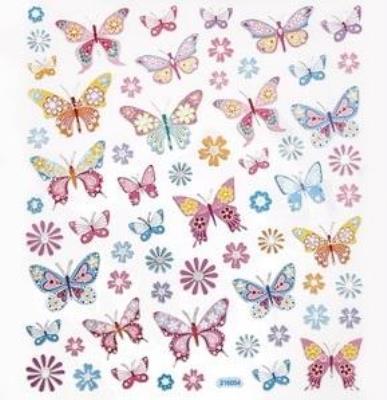 Opakowanie Naklejki motyle i kwiaty 63szt