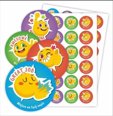 Opakowanie Naklejki motywacyjne - Angielskie emotki 48szt