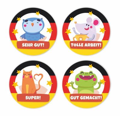 Opakowanie Naklejki motywacyjne - Niemieckie zwierzątka 48szt