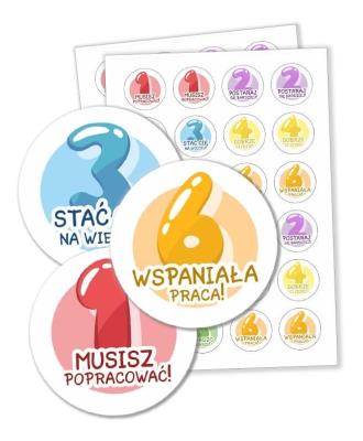 Opakowanie Naklejki motywacyjne - Oceny 48szt