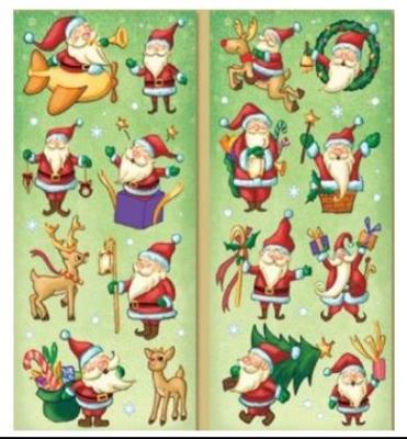 Opakowanie Naklejki na folii mikołaje i renifery