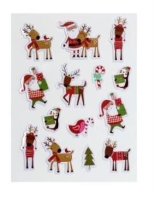Opakowanie Naklejki na folii mikołaje i renifery