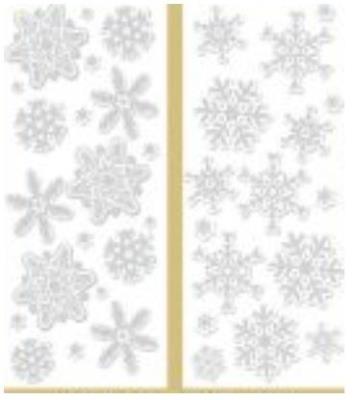 Opakowanie Naklejki na folii śnieżynki 10x22cm