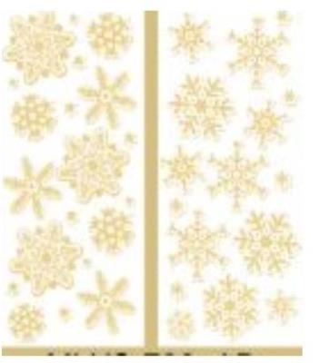 Opakowanie Naklejki na folii śnieżynki 10x22cm