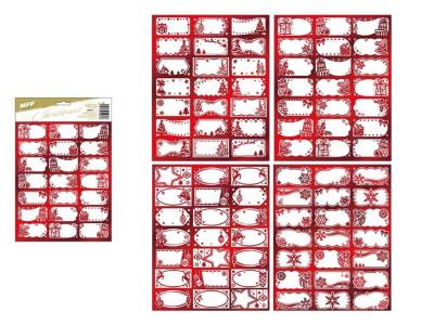 Opakowanie Naklejki na prezenty BN czerwone 20x30cm 21szt MIX