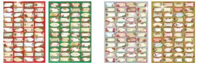 Opakowanie Naklejki na prezenty z brokatem 29x40cm MIX