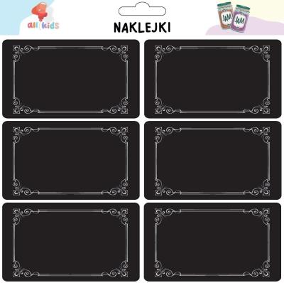 Naklejki na przetwory Czarne. Wydawca: All4Kids. SmakLiter.pl Opakowanie Naklejki na przetwory Czarne