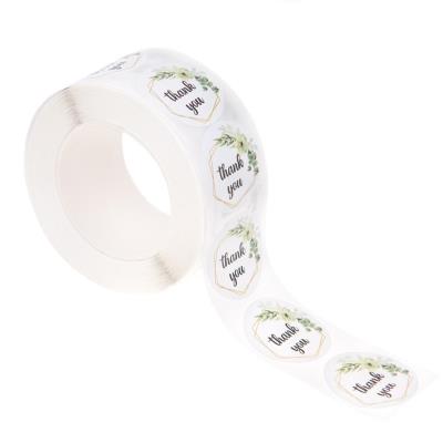 Opakowanie Naklejki na rolce thank you kwiatowe 500szt