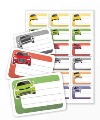 Opakowanie Naklejki na zeszyt - Auta 18szt.