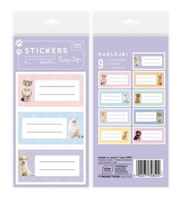 Opakowanie Naklejki na zeszyty 9szt Puppy Sign