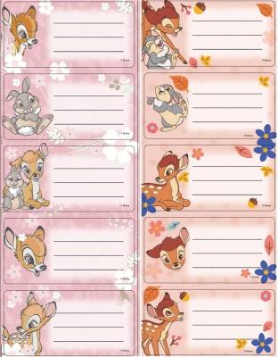 Opakowanie Naklejki na zeszyty Bambi