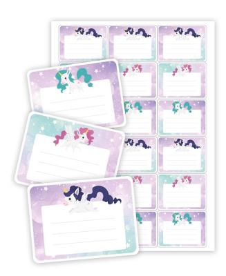 Opakowanie Naklejki na zeszyty jednorożce 2 18szt