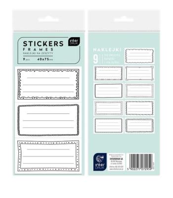 Opakowanie Naklejki na zeszyty Ramki 9 sztuk 12 blistrów