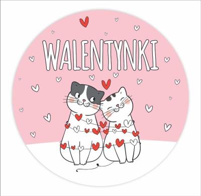 Opakowanie Naklejki okolicznościowe - Walentynki Kociaki 24sz